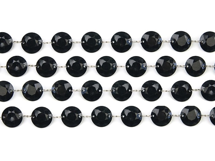 Ghirlanda cristale, negru, 1m Ghirlanda cristale, negru, 1m