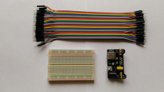 Kit Breadboard 400 puncte + sursa 3.3V 5V + 40 buc Cabluri tata - tata 20cm foto