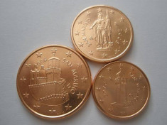 SAN MARINO 2006 mini SET monede euro (1c,2c,5c) - UNC foto