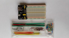 Kit Breadboard 400 puncte + sursa 3.3V 5V + Kit cabluri de tip jumper (140 buc) foto