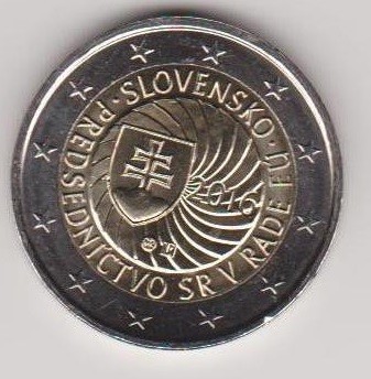 2 euro comemorativa SLOVACIA 2016, presidentia UE - UNC foto