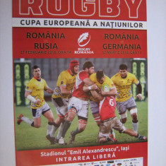 Program de meci rugby - Romania-Rusia / Romania-Germania 27 februarie 2016