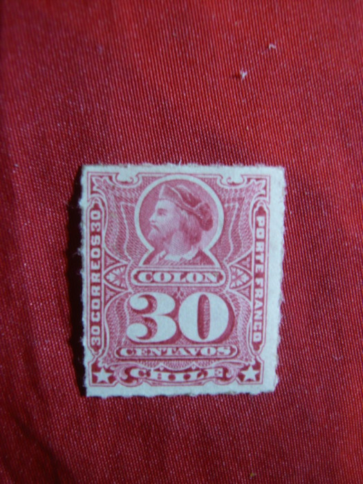 Timbru 30 C rosu 1899 Chile ,nestampilat