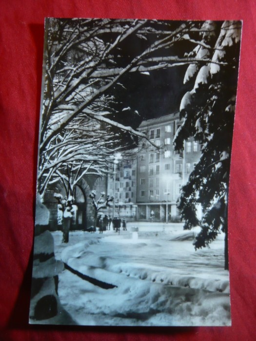 Ilustrata Targu Mures - Iarna - Vedere Pta Trandafirilor , circulat 1967