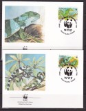 Tonga 1990 fauna reptile MI 1140-43 4 plicuri FDC w27, Nestampilat