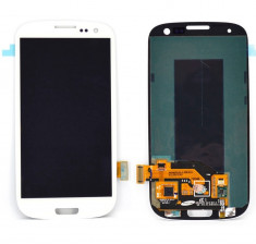 Ansamblu Lcd Display Touchscreen touch screen Samsung Galaxy S3 I9300 White Alb cu rama ORIGINAL foto