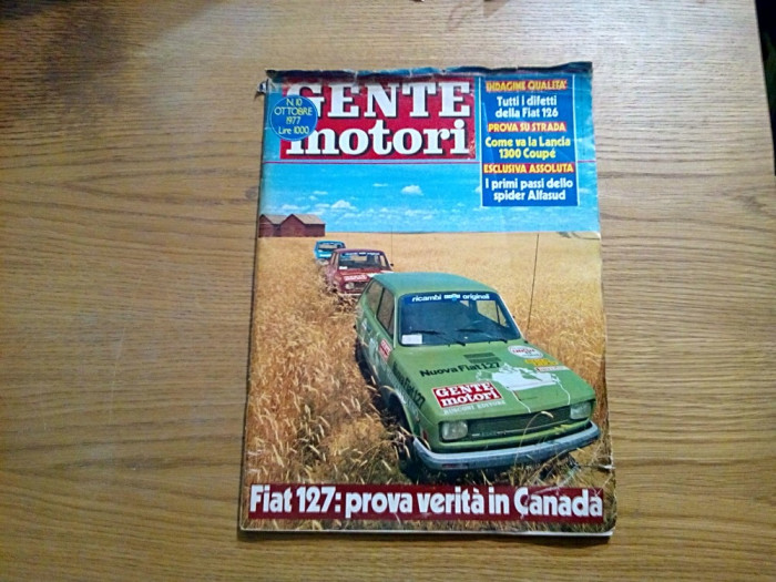 GENTE MOTORI - Anno VI, No.10, Ottobre 1977, 177 p.; lb. italiana