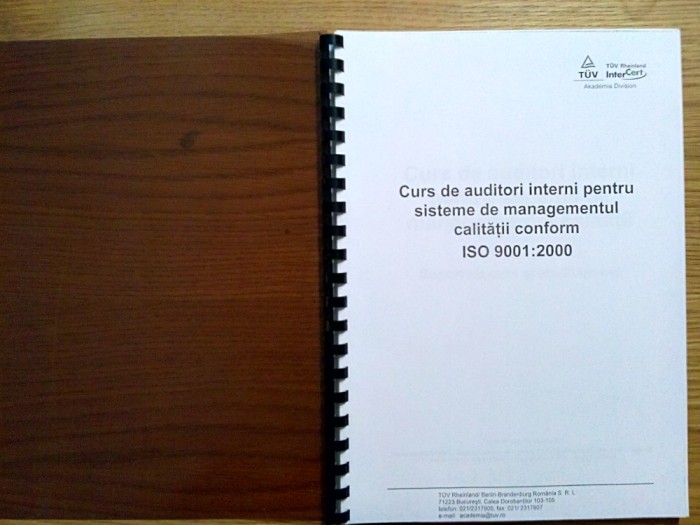 CURS DE AUDITORI INTERNI pentru SISTEME DE MANAGEMENTUL CALITAII ISO 9001:2000