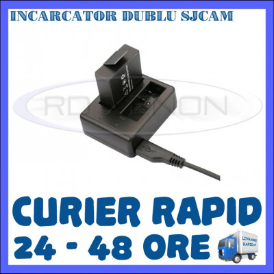 INCARCATOR DUAL DUBLU PT. CAMERA SJCAM SJ4000, SJ5000, SJ5000+, SJ5000X, M10 foto