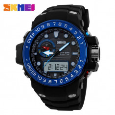 Ceas Subacvatic Sport SKMEI S-Shock Round Dual Time Japan MVT ALARMA | GARANTIE foto