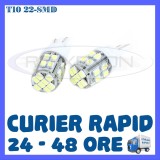BEC AUTO LED LEDURI POZITIE T10 (W5W) - 22 SMD - POZITII, PLAFONIERA, NUMAR, Universal