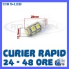 BEC AUTO LED LEDURI POZITIE T10 (W5W) - 9 SMD - POZITII, PLAFONIERA, NUMAR, Universal