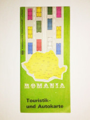 Harta Romaniei turistica si rutiera - in limba germana, din perioada comunista foto