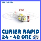 BEC AUTO LED LEDURI POZITIE T10 (W5W) - 5 SMD - POZITII, PLAFONIERA, NUMAR, Universal, ZDM