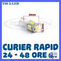 BEC AUTO LED LEDURI POZITIE T10 (W5W) - 5 SMD - POZITII, PLAFONIERA, NUMAR