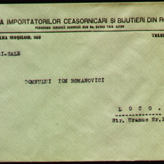 1943, Plic antet Asociatia Importatorilor Ceasornicari si Bijutieri din Romania