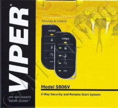 ALARMA AUTO CU PORNIRE MOTOR DIN TELECOMANDA VIPER 5806V foto