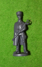 Figurina miniatura soldat, plastic, 7cm, gri inchis, ofiter foto