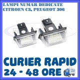 SET LAMPI NUMAR INMATRICULARE CITROEN C3, C4, C5, PEUGEOT 207, 306, 307, 407, Universal