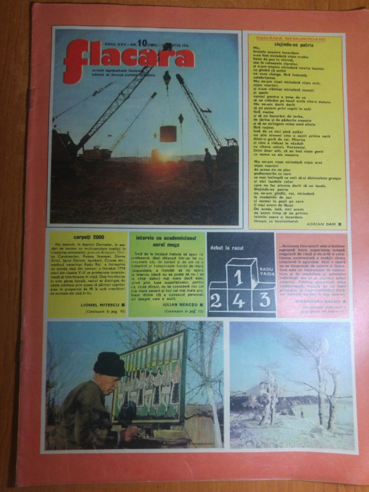 revista flacara 13 martie 1976-articol despre satul poenarei ,jud arges