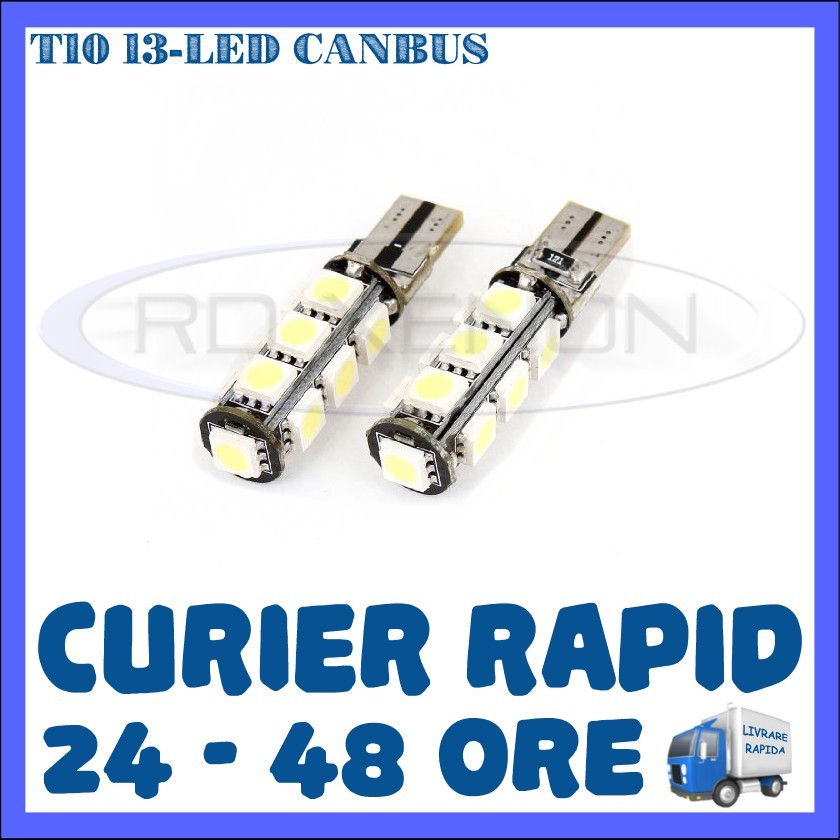 BEC AUTO LED LEDURI POZITIE T10 W5W - 13 SMD CANBUS FARA EROARE - POZITII,  Universal, ZDM | Okazii.ro