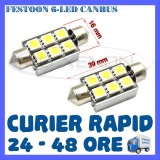 BEC AUTO LED LEDURI - SOFIT FESTOON C5W 39 mm - 6 SMD CANBUS FARA EROARE - NUMAR, Volkswagen
