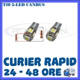 BEC AUTO LED LEDURI POZITIE T10 W5W - 5 SMD CANBUS FARA EROARE - POZITII