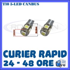 BEC AUTO LED LEDURI POZITIE T10 W5W - 5 SMD CANBUS FARA EROARE - POZITII