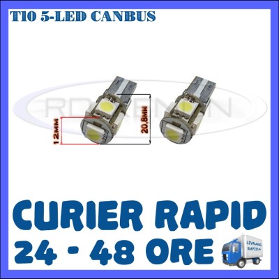 BEC AUTO LED LEDURI POZITIE T10 W5W - 5 SMD CANBUS FARA EROARE - POZITII foto