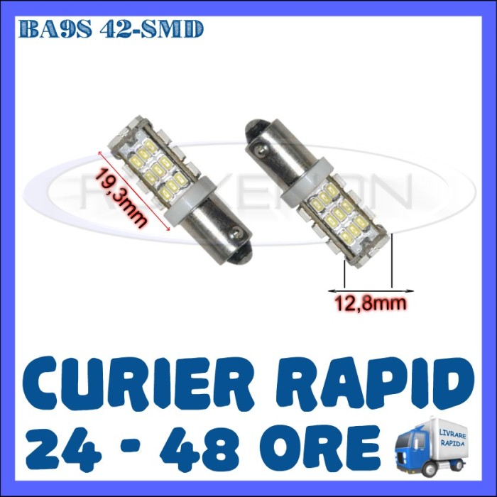 BEC AUTO LED LEDURI POZITIE BA9S BAX9S BAY9S - 42 SMD - POZITII PLAFONIERA NUMAR foto mare BEC AUTO LED LEDURI POZITIE BA9S BAX9S BAY9S - 42 SMD - POZITII PLAFONIERA NUMAR foto mare