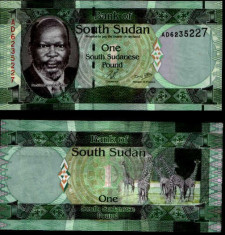 SUDANUL DE SUD- 1 POUND 2011- P 5- UNC!! foto