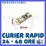 BEC AUTO LED LEDURI POZITIE T10 W5W - 8 SMD CANBUS FARA EROARE - POZITII, Universal