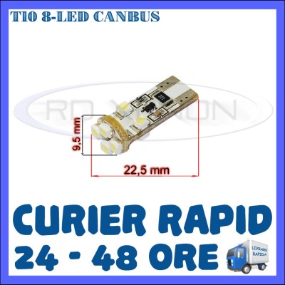BEC AUTO LED LEDURI POZITIE T10 W5W - 8 SMD CANBUS FARA EROARE - POZITII foto
