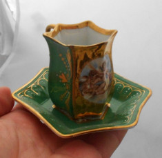 ALT WIEN VIENNA PORZELLAN 1800 PERIOADA MEISSEN PORTELAN FOITA AUR CEASCA CAFEA foto