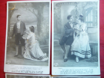 Set 4 Ilustrate -Scene romantice in Piesa L&amp;#039;Arlesienne foto