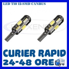 BEC AUTO LED LEDURI POZITIE T10 W5W - 12 SMD 5730 CANBUS FARA EROARE - POZITII