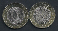 KAZAHSTAN KAZAKSTAN KAZAKHSTAN 100 TENGE 2005 [1] XF++ Liv in cartonas , KM39 foto