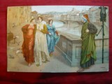 Ilustrata - Pictura -Intalnirea Dante- Beatrice inc.sec.XX