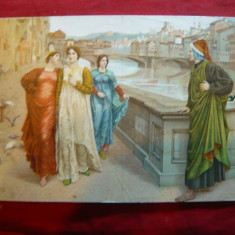 Ilustrata - Pictura -Intalnirea Dante- Beatrice inc.sec.XX