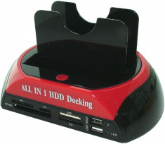 Docking Station , 2 x HDD, IDE si SATA, 2x HUB, interf. USB 2.0 foto