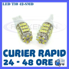 BEC AUTO LED LEDURI POZITIE T10 (W5W) - 42 SMD - POZITII, PLAFONIERA, NUMAR