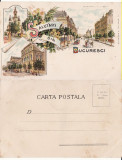 Salutari din Bucuresti - litografie cca 1898
