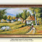 Viata la tara (2) - pictura peisaj rural, ulei pe panza cu rama, 57x37cm