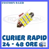 BEC AUTO LED LEDURI - SOFIT FESTOON C5W - 39 mm 9 SMD - PLAFONIERA, NUMAR, Universal, ZDM