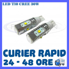 BEC AUTO LED LEDURI POZITIE T10 W5W - 30W CREE HIGH POWER - POZITII, NUMAR