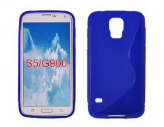 Husa Samsung Galaxy S5 TPU S-LINE Blue foto