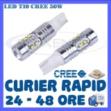 BEC AUTO LED LEDURI POZITIE T10 W5W - 50W CREE HIGH POWER - POZITII, NUMAR, Universal, ZDM