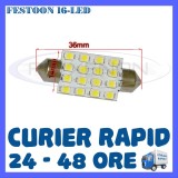 BEC AUTO LED LEDURI - SOFIT FESTOON C5W - 36 mm 16 SMD - PLAFONIERA, NUMAR