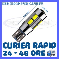 BEC AUTO LED LEDURI POZITIE T10 W5W - 10 SMD 5730 CANBUS FARA EROARE - POZITII