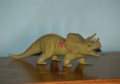 Figurina dinozaur, cauciuc moale , Triceratops, 19x6cm foto